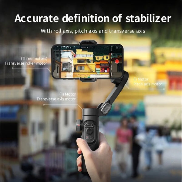 Estabilizador gimbal portátil de 3 eixos SmartXE para smartphone para iPhone Android AI Rastreamento facial TikTok Vlog
